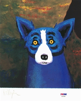 George Rodrigue Signed "Blue Dog" 8x10 Photo (PSA/DNA)